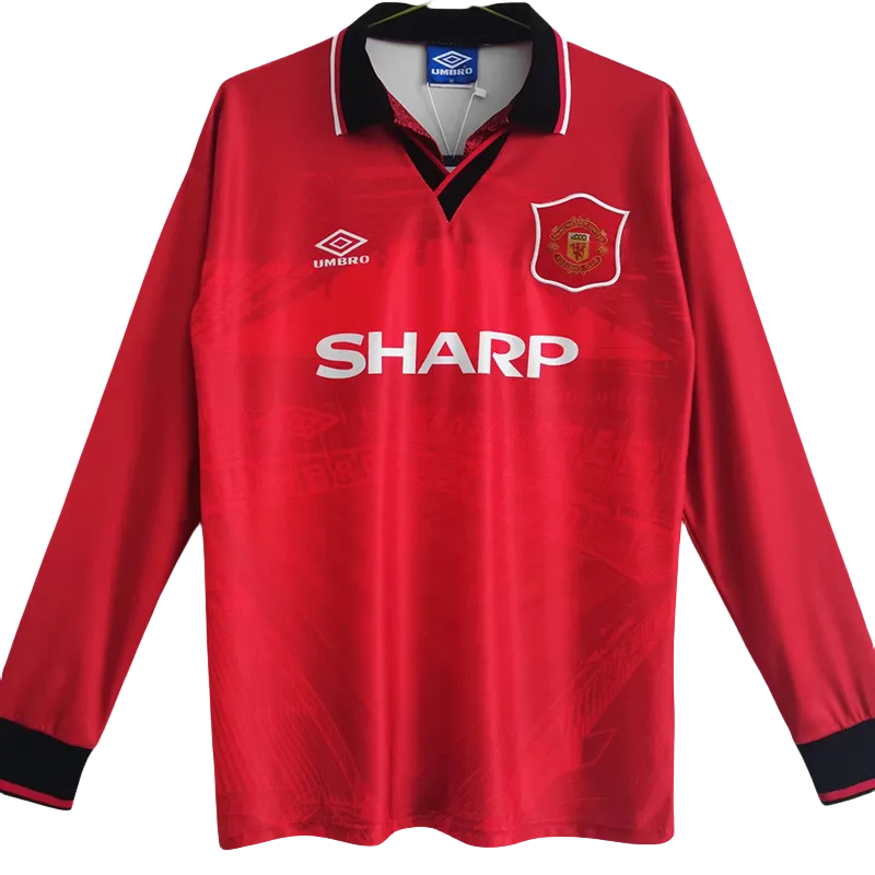 1994-1996 Man Utd Home Long sleeve Retro soccer jersey (长袖)