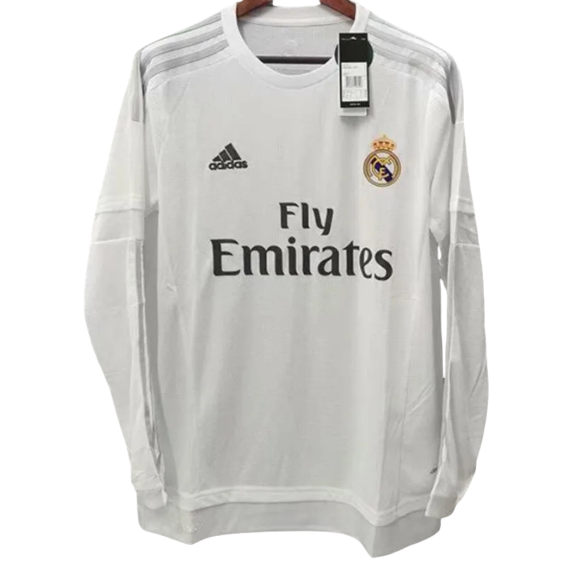 2015-2016  Real Madrid Home Long Sleeve Retro Soccer Jersey