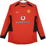 2002-2004 Man Utd Home Long Sleeve Retro Soccer Jersey