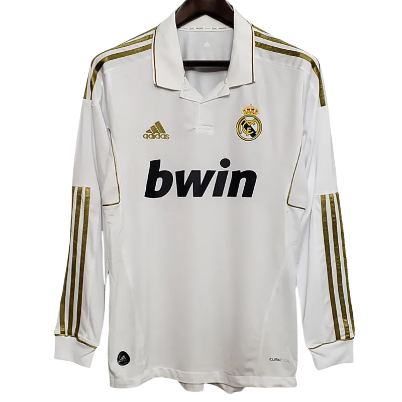2011-2012 Real Madrid Home Long Sleeve Retro Soccer Jersey