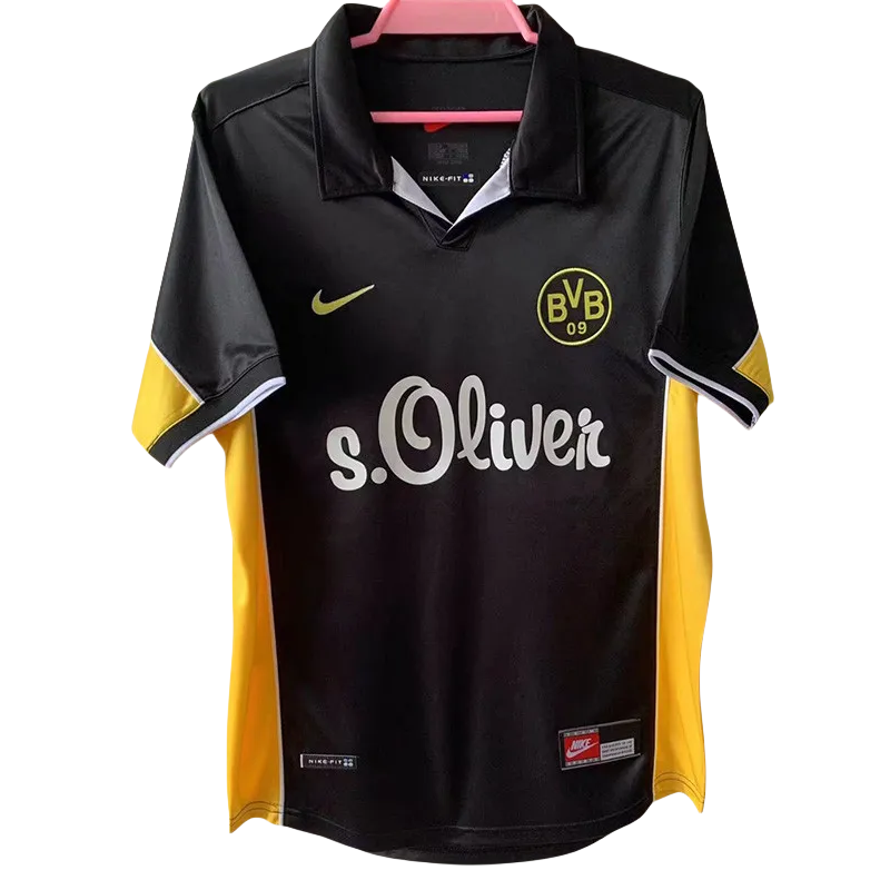 1998 Dortmund Away Black Retro Soccer Jersey