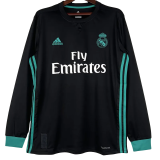 2017-2018 Real Madrid Away Long Sleeve Retro Soccer Jersey