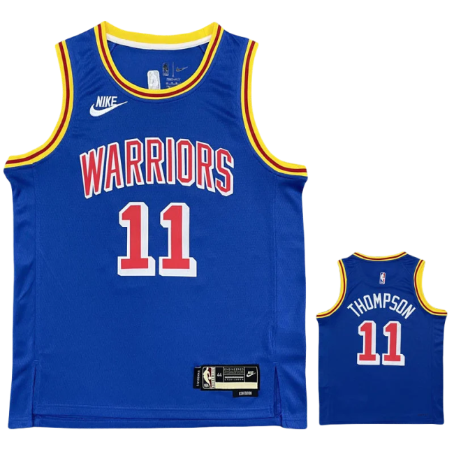 Warriors THOMPSON #11 Blue 75th Anniversary Retro NBA Jersey