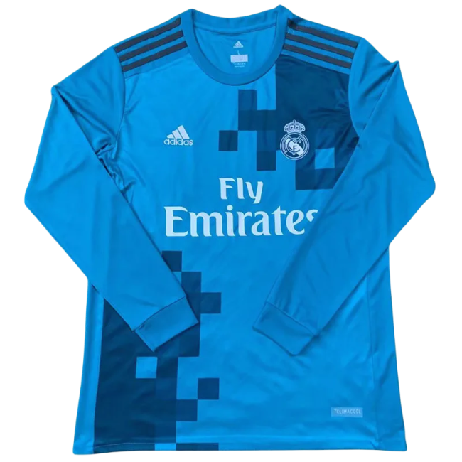 2017-2018  Real Madrid Third Long Sleeve Retro Soccer Jersey