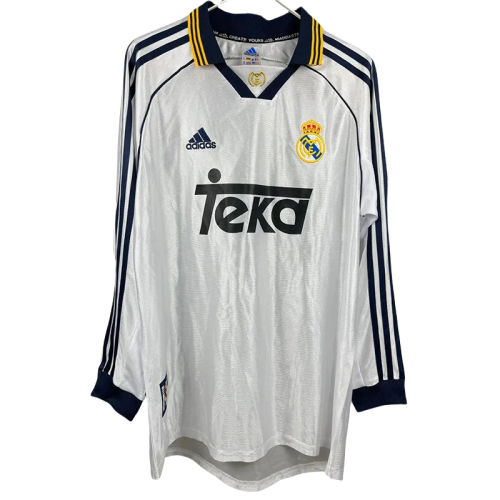 1998-2000 Real Madrid Home Long Sleeve Retro Soccer Jersey