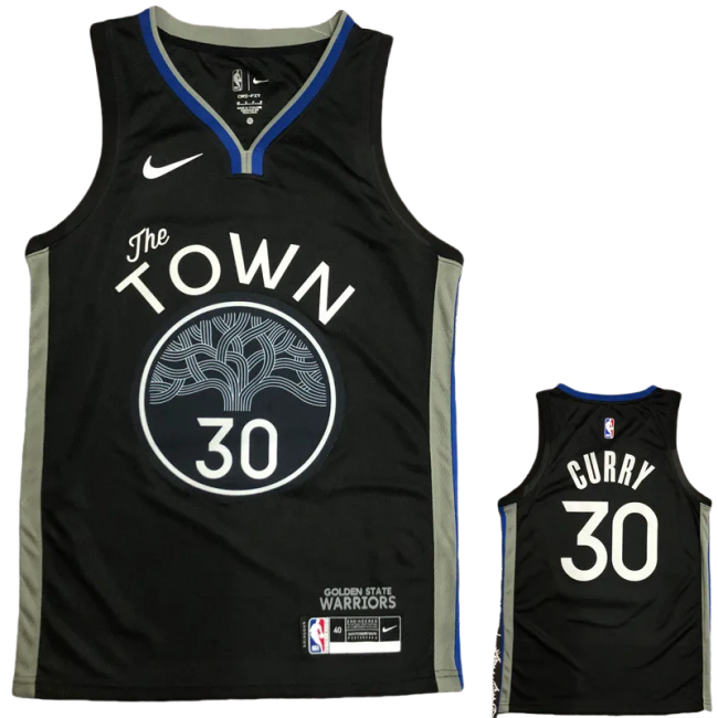 2020 Warriors CURRY #30 Black Grey Top Quality Hot Pressing NBA Jersey