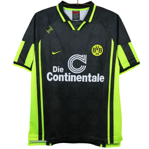 1996-1997 Dortmund Away Black Retro Soccer Jersey