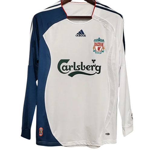 2006-2007 LIV Away White Long Sleeve Retro Soccer Jersey