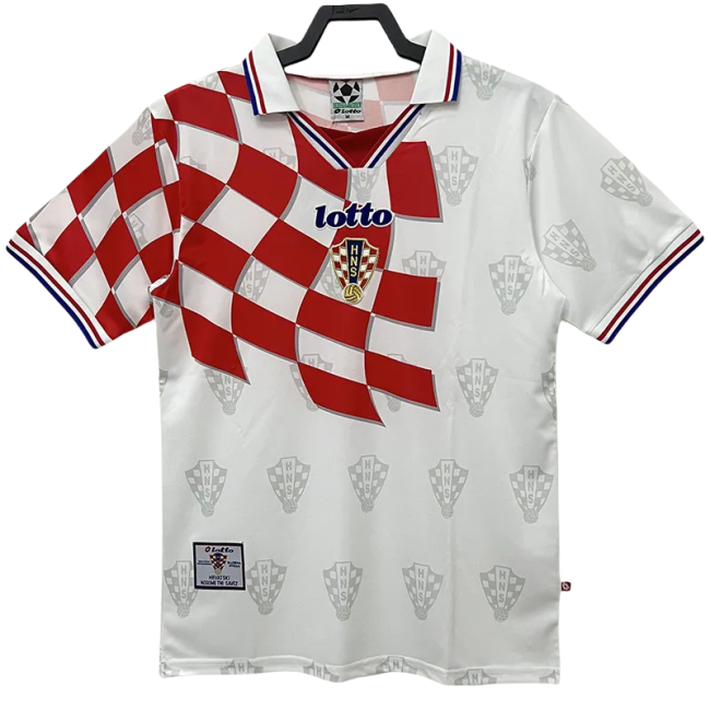 1998 Croatia Home Red And White Retro Soccer Jersey