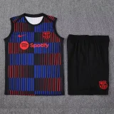 25-26 Mens Barcelona Red blue Vest Short traning suit