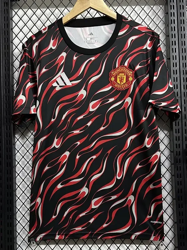 24-25 Man Utd Red Black Fans Training shirts