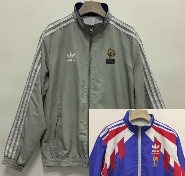 24-25 France Grey & Blue Double Sided Windbreaker