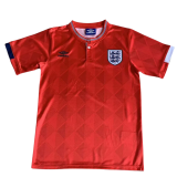 1989 England Away Red Retro Soccer Jersey