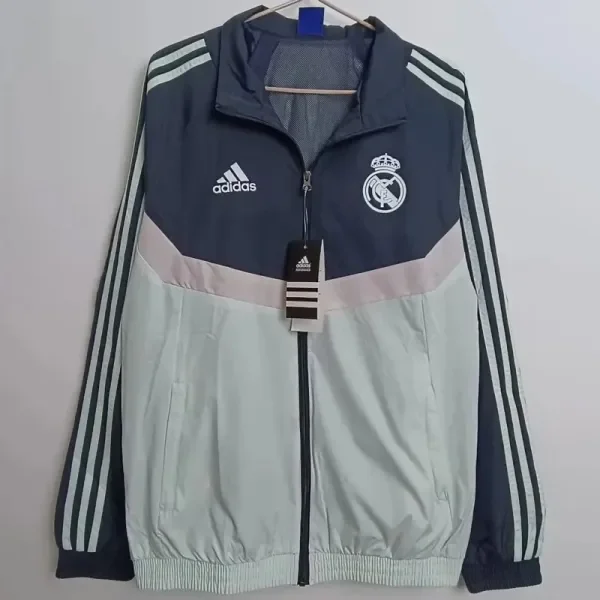 24-25 Mens  Real Madrid Black White Windbreaker