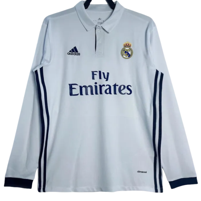 2016-2017  Real Madrid  Home Long Sleeve Retro Soccer Jersey