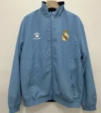 24-25 Mens  Real Madrid  Light blue & Black Retro Double Sided Windbreaker