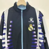 24-25 Mens  Real Madrid  Light blue & Black Retro Double Sided Windbreaker