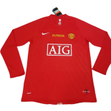 2007-2008 Man Utd home Red long sleeve Retro soccer jersey