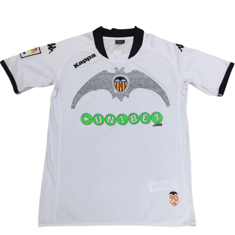 2009 Valencia Home White Retro Soccer Jersey