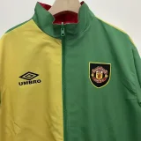 24-25 Man Utd Green Yellow Retro Double Sided Windbreaker