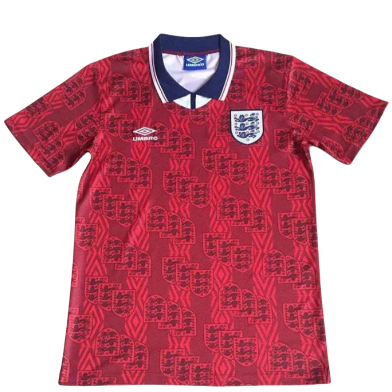 1994 England Away Red Retro Soccer Jersey