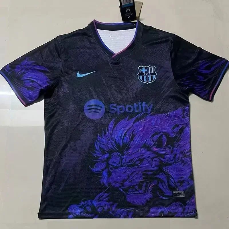 24-25 Mens Barcelona   Purple Black Special Edition Fans Training Shirts