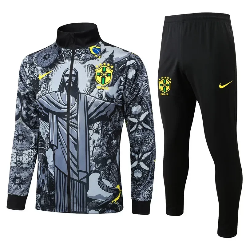 24-25 Brazil Black Jacket Tracksuit