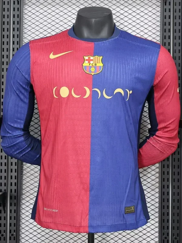 24-25 Mens Barcelona Home Joint Edition Long Sleeve Player Version Soccer Jersey