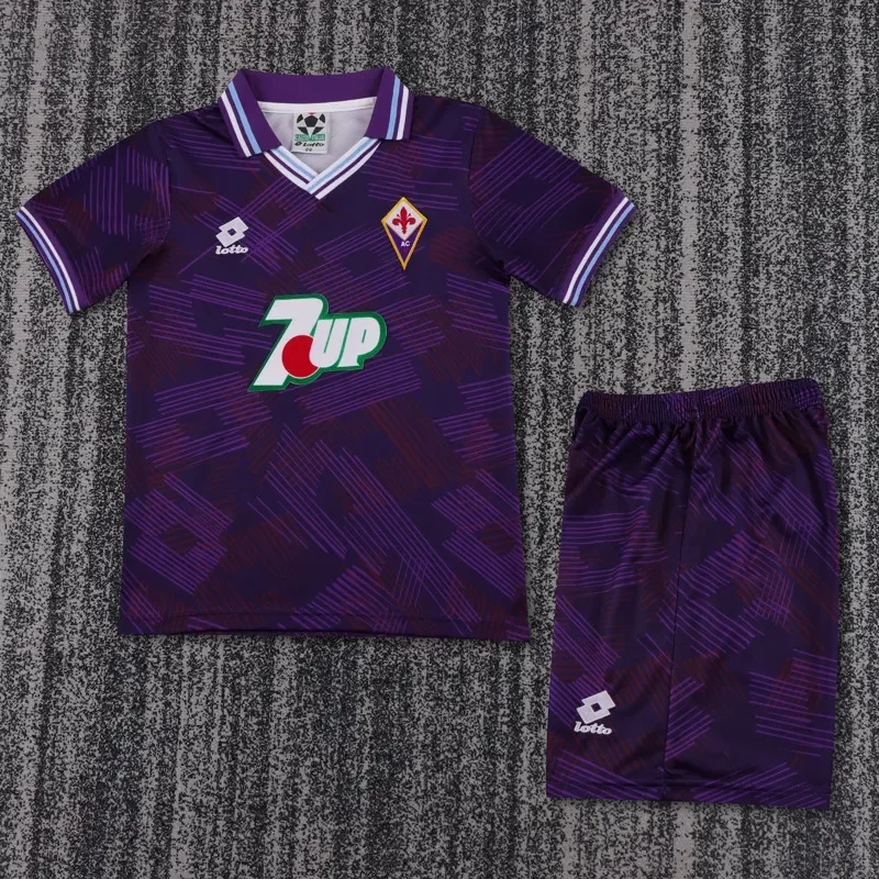 1992-1993 Fiorentina Home Kids Retro Soccer Jersey