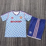 1990-1992 Man Utd Away Kids Retro Soccer Jersey