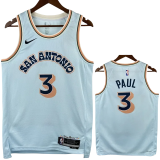 24-25 SA Spurs PAUL #3 Light blue City Edition Top Quality Hot Pressing NBA Jersey
