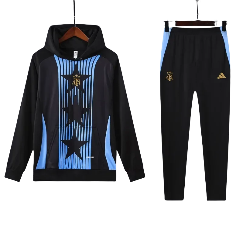 24-25 Argentina Black Hoodie Tracksuit
