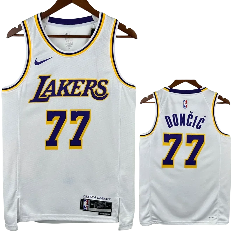 22-23 Lakers DONCIC #77 White Top Quality Hot Pressing NBA Jersey