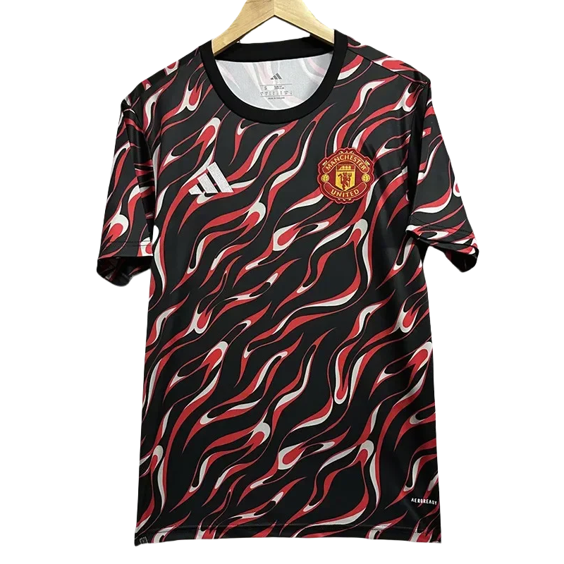 24-25 Man Utd Red Black Fans Training shirts