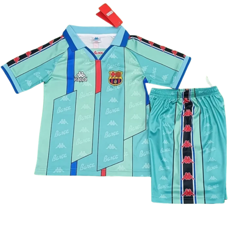 1996-1997 Mens Barcelona  Away Kids Retro Soccer Jersey