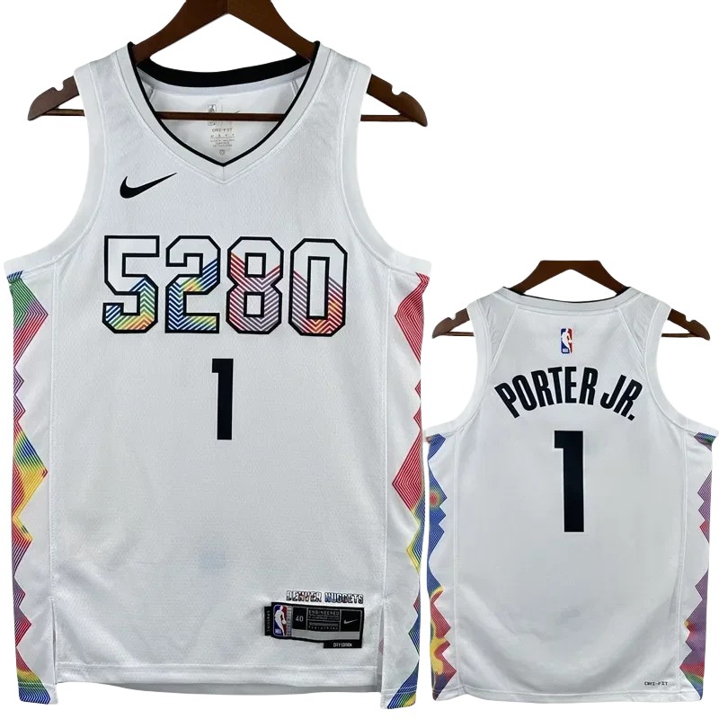24-25 Nuggets PORTERJR. #1 White City Edition Top Quality Hot Pressing NBA Jersey