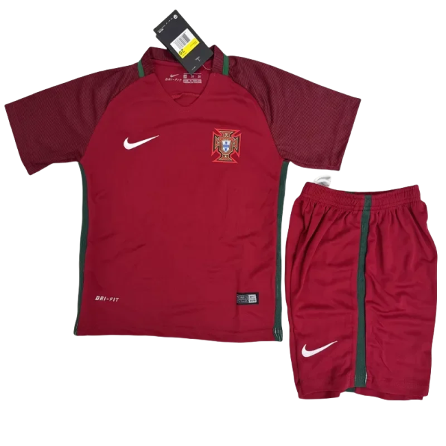 2016 Portugal Home Kids Retro Soccer Jersey