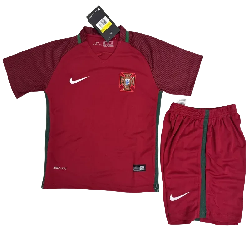 2016 Portugal Home Kids Retro Soccer Jersey