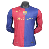 24-25 Mens Barcelona Home Joint Edition Long Sleeve Player Version Soccer Jersey