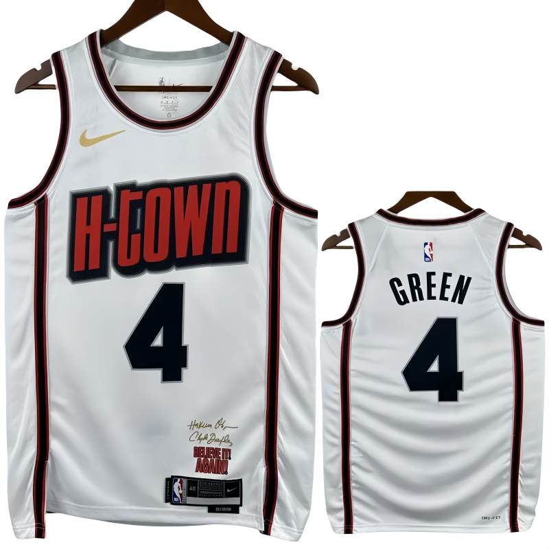24-25 ROCKETS GREEN #4 White City Edition Top Quality Hot Pressing NBA Jersey
