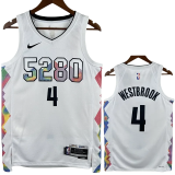 24-25 Nuggets WESTBROOK #4 White City Edition Top Quality Hot Pressing NBA Jersey