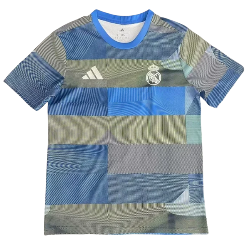 25-26 Mens  Real Madrid  Grey Blue Training Shirts