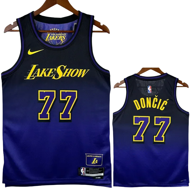 24-25 Lakers DONCIC #77 Royal blue City Edition Top Quality Hot Pressing NBA Jersey