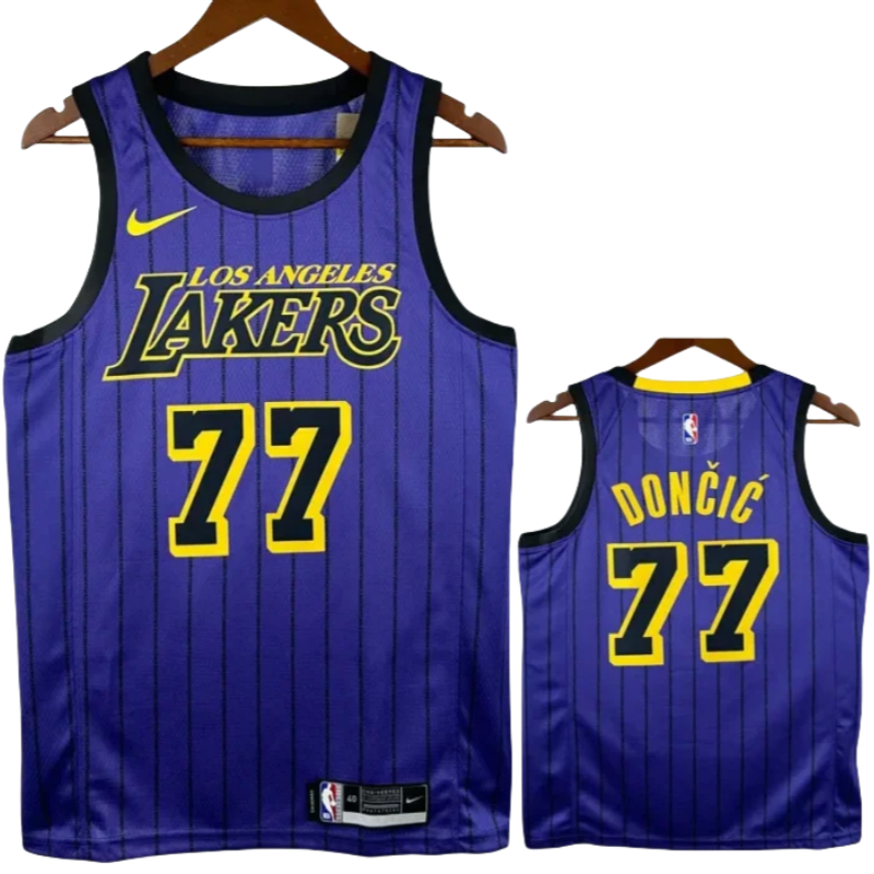 20-21 Lakers DONCIC #77 Purple Top Quality Hot Pressing NBA Jersey