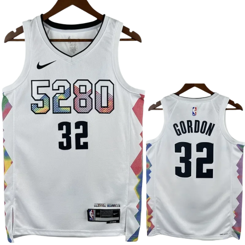 24-25 Nuggets GORDON #32 White City Edition Top Quality Hot Pressing NBA Jersey
