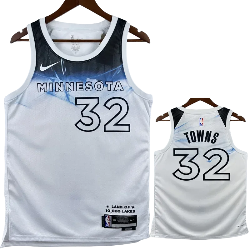 24-25 Timberwolves TOWNS #32 White City Edition Top Quality Hot Pressing NBA Jersey