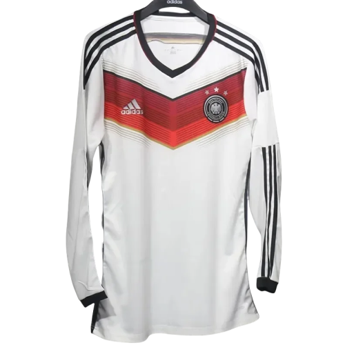 2014 Germany Home Player Version  Long Sleeve Retro Soccer Jersey