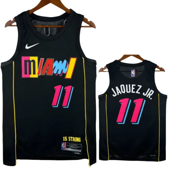 21-22 HEAT JAQUEZ JR. #11 Black City Edition Top Quality Hot Pressing NBA Jersey