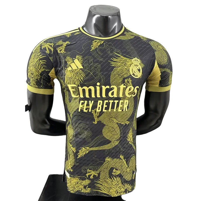 25-26 Mens  Real Madrid Black Gold Special Edition Player Version Training Shirts