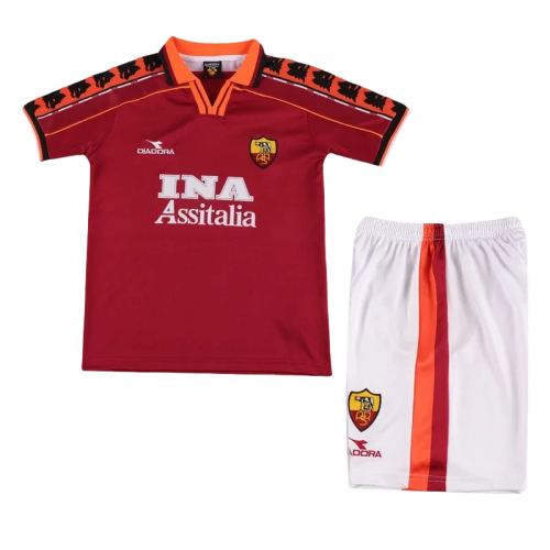 1998-1999 Roma Home Kids Retro Soccer Jersey